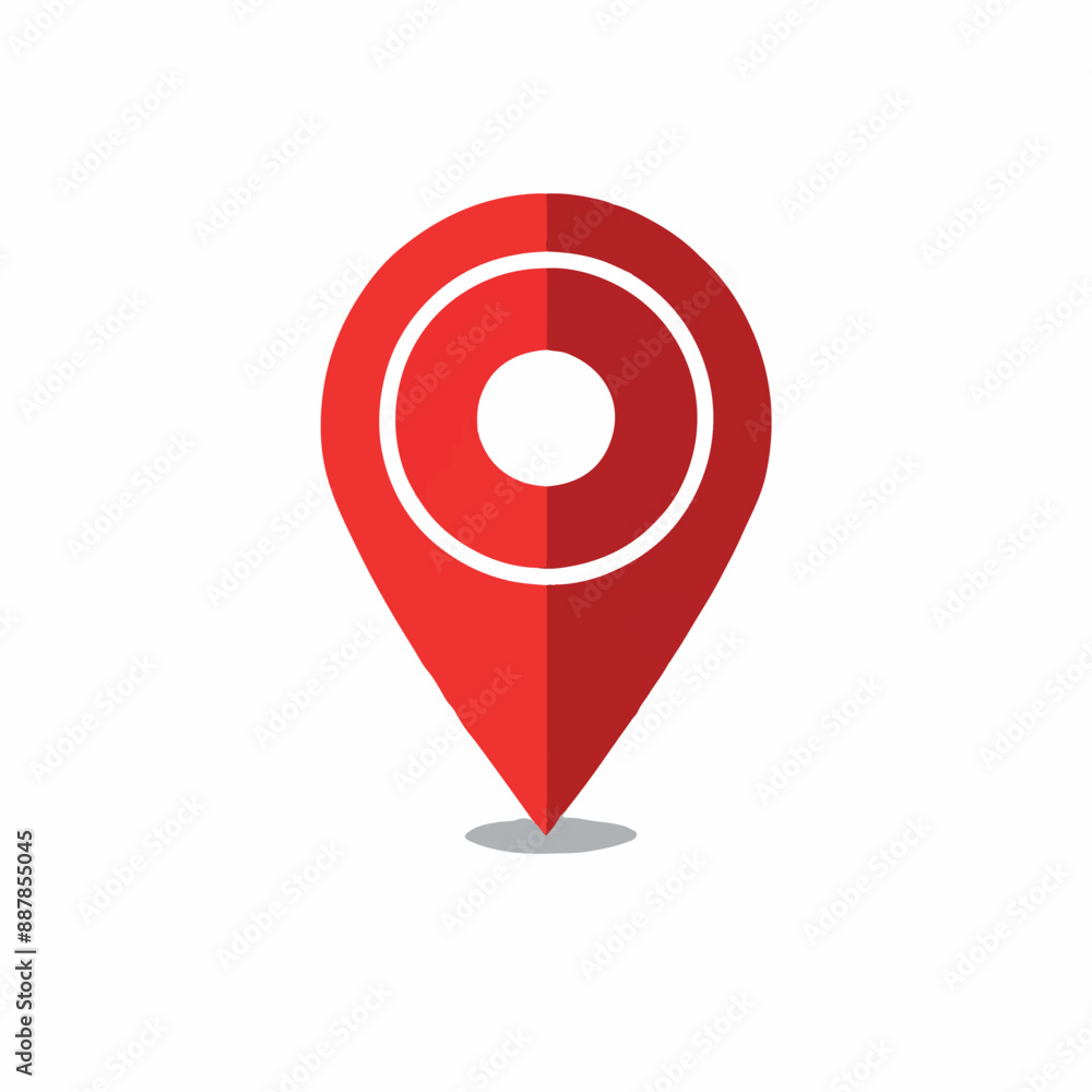 minimal red pin icon on white background minimal red pin icon on white background