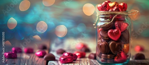 Glass jar filled with heart...