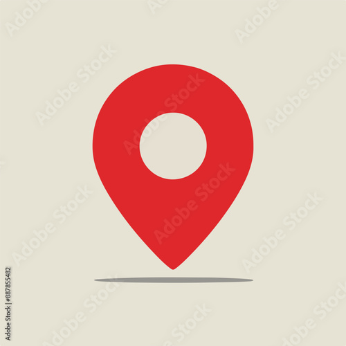 Free Download minimal red pin icon on white background - GFXLoad