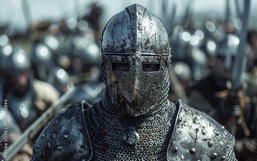 High-Detail Closeup of Knights in a Medieval Siege Battle, Swords Drawn, Armies Storming Fortress, Photorealistic, Intense Action High-Detail Closeup of Knights in a Medieval Siege Battle, Swords Drawn, Armies Storming Fortress, Photorealistic, Intense Action