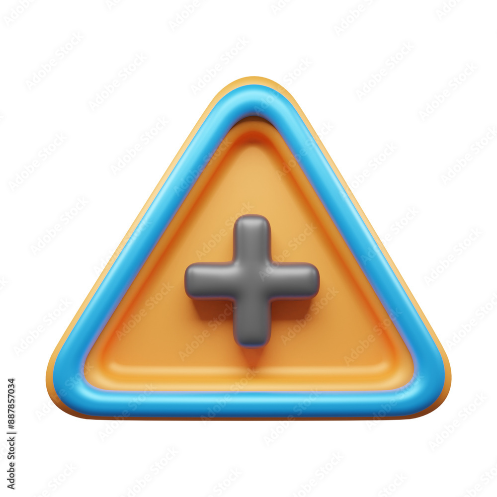 Fototapeta premium Traffic Sign And Symbol 3D Icon or Road sign 3d icon