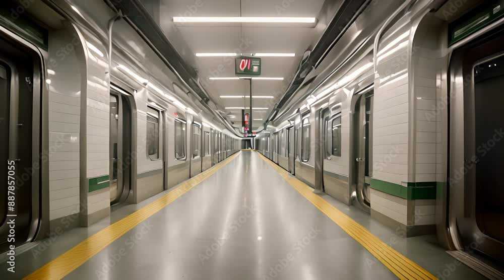 A bustling subway station at rush hour A bustling subway station at rush hour