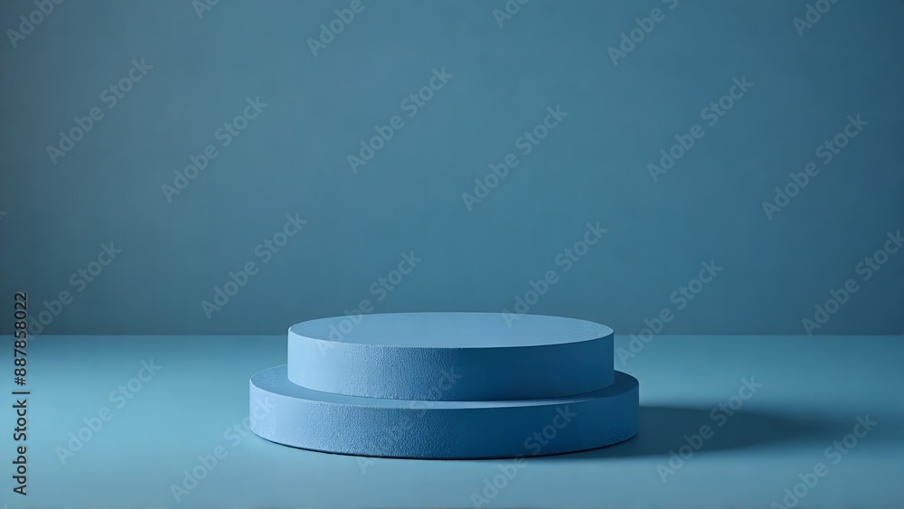Studio Podium Round Shape Product Placement with Blue soft Color Studio Podium Round Shape Product Placement with Blue soft Color