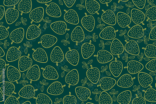 seamless pattern strawberries vector drawing photo