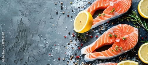 Close up view of salmon ste...