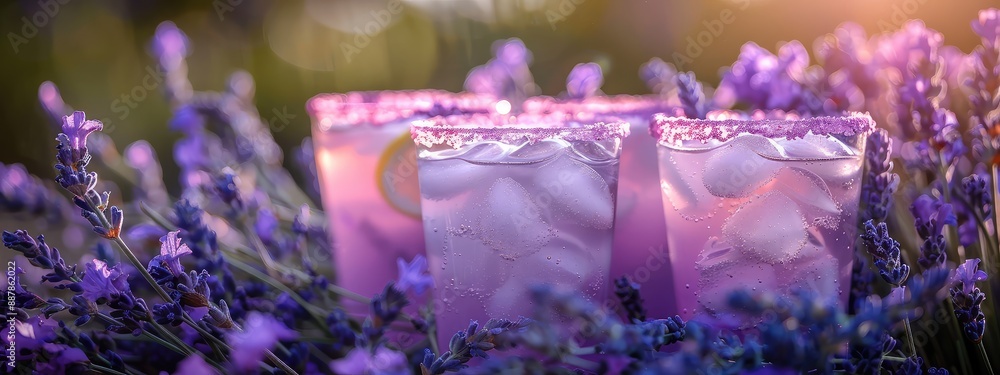 lemonade in a lavender field. Selective focus. lemonade in a lavender field. Selective focus.