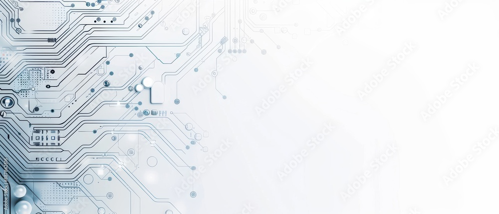 A white background with a blue and silver circuit board A white background with a blue and silver circuit board