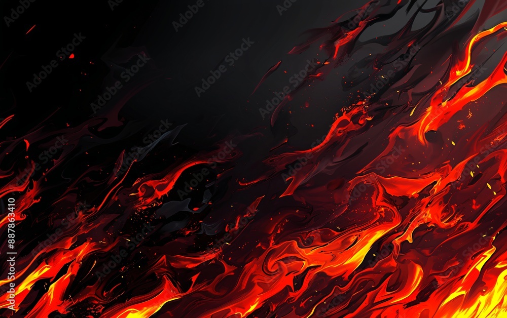 Vibrant red and black flames create a dramatic and intense atmosphere against a dark backdrop, perfect for bold projects Vibrant red and black flames create a dramatic and intense atmosphere against a dark backdrop, perfect for bold projects