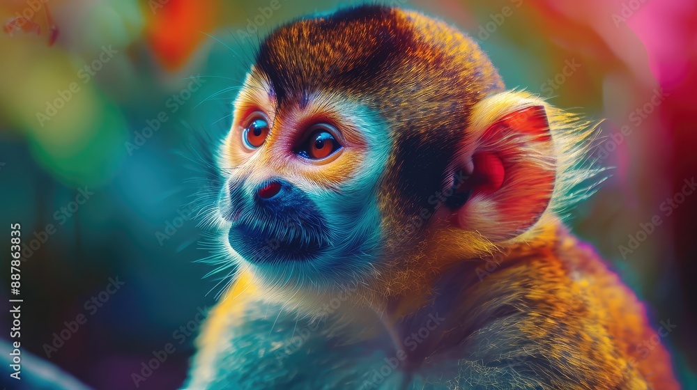 monkey in the jungle on a tree. Selective focus. monkey in the jungle on a tree. Selective focus.