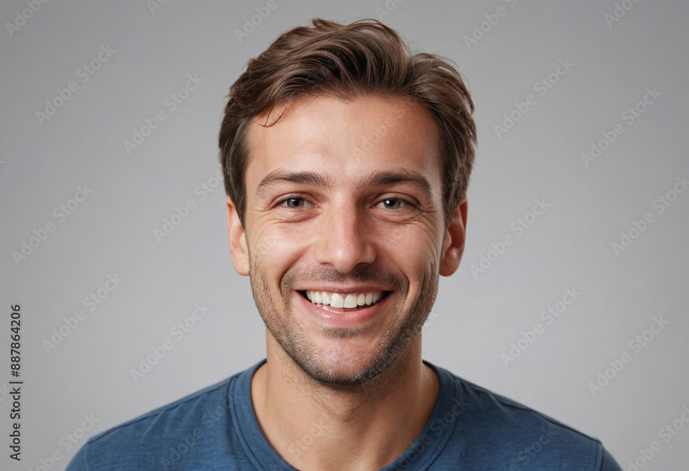 Portrait view of a regular happy smiling Austria man, ultra realistic, candid, social media, avatar image, plain solid background Portrait view of a regular happy smiling Austria man, ultra realistic, candid, social media, avatar image, plain solid background