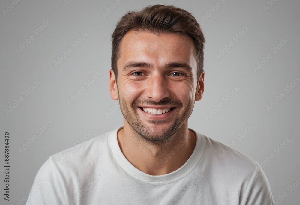 Portrait view of a regular happy smiling Croatia man, ultra realistic, candid, social media, avatar image, plain solid background Portrait view of a regular happy smiling Croatia man, ultra realistic, candid, social media, avatar image, plain solid background