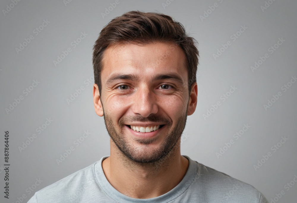 Portrait view of a regular happy smiling Croatia man, ultra realistic, candid, social media, avatar image, plain solid background Portrait view of a regular happy smiling Croatia man, ultra realistic, candid, social media, avatar image, plain solid background