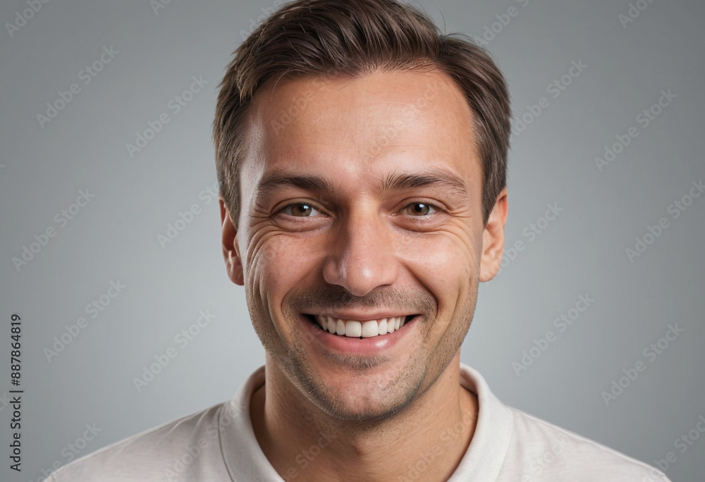 Portrait view of a regular happy smiling Hungary man, ultra realistic, candid, social media, avatar image, plain solid background Portrait view of a regular happy smiling Hungary man, ultra realistic, candid, social media, avatar image, plain solid background