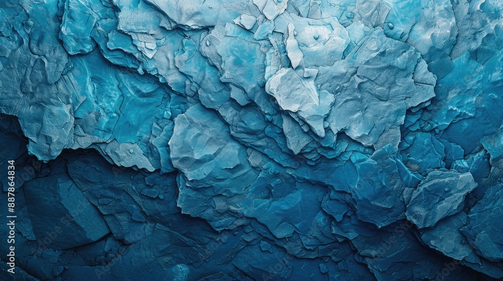 Abstract view of blue geological rock layers, highlighting the rugged and textured surface under soft lighting Abstract view of blue geological rock layers, highlighting the rugged and textured surface under soft lighting