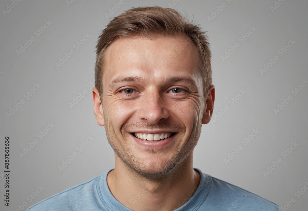 Portrait view of a regular happy smiling Latvia man, ultra realistic, candid, social media, avatar image, plain solid background Portrait view of a regular happy smiling Latvia man, ultra realistic, candid, social media, avatar image, plain solid background