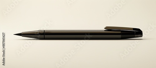 Dark writing instrument with a black tip and a sleek body ideal for sketching with a blank space for image placement. with copy space image. Place for adding text or design