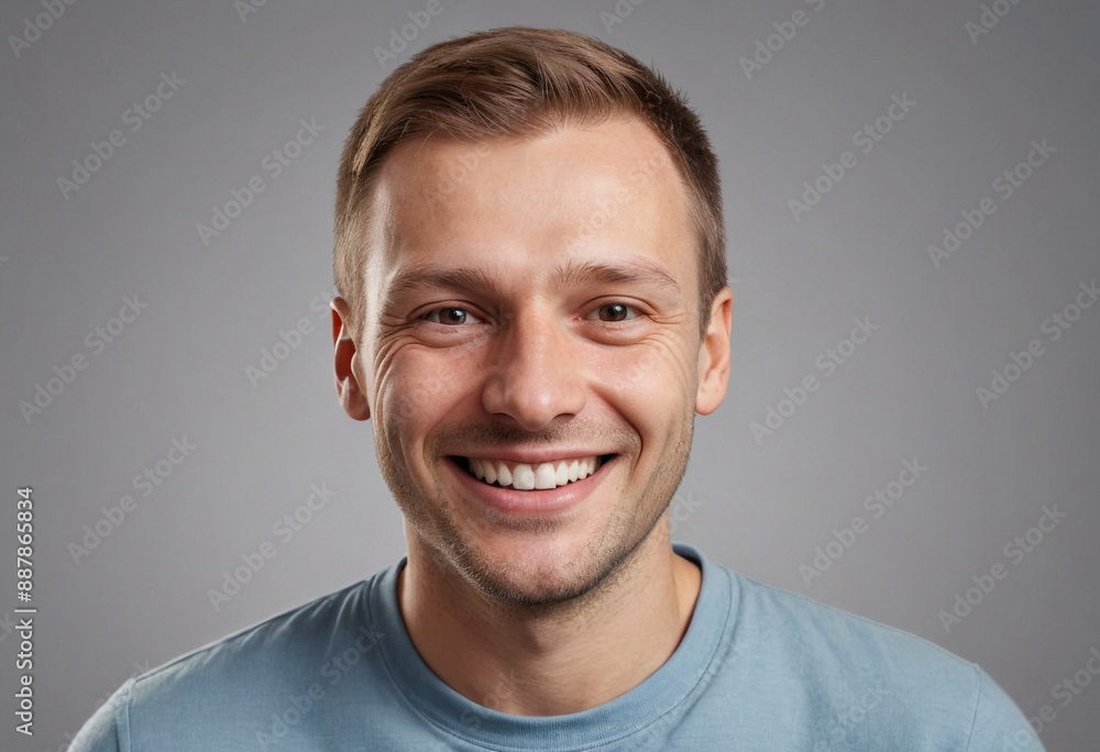 Portrait view of a regular happy smiling Latvia man, ultra realistic, candid, social media, avatar image, plain solid background Portrait view of a regular happy smiling Latvia man, ultra realistic, candid, social media, avatar image, plain solid background