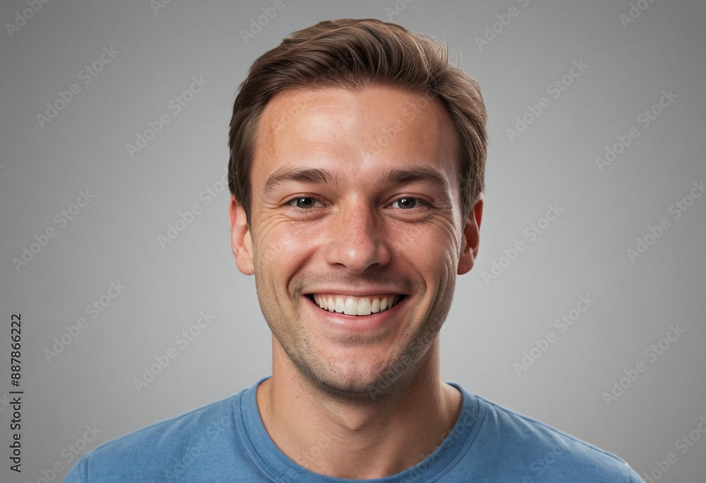 Portrait view of a regular happy smiling Netherlands man, ultra realistic, candid, social media, avatar image, plain solid background Portrait view of a regular happy smiling Netherlands man, ultra realistic, candid, social media, avatar image, plain solid background