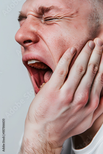 Wallpaper Mural closeup men suffering from toothache Torontodigital.ca