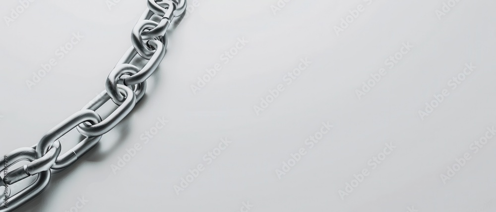 Fototapeta premium A chain is shown with a white background