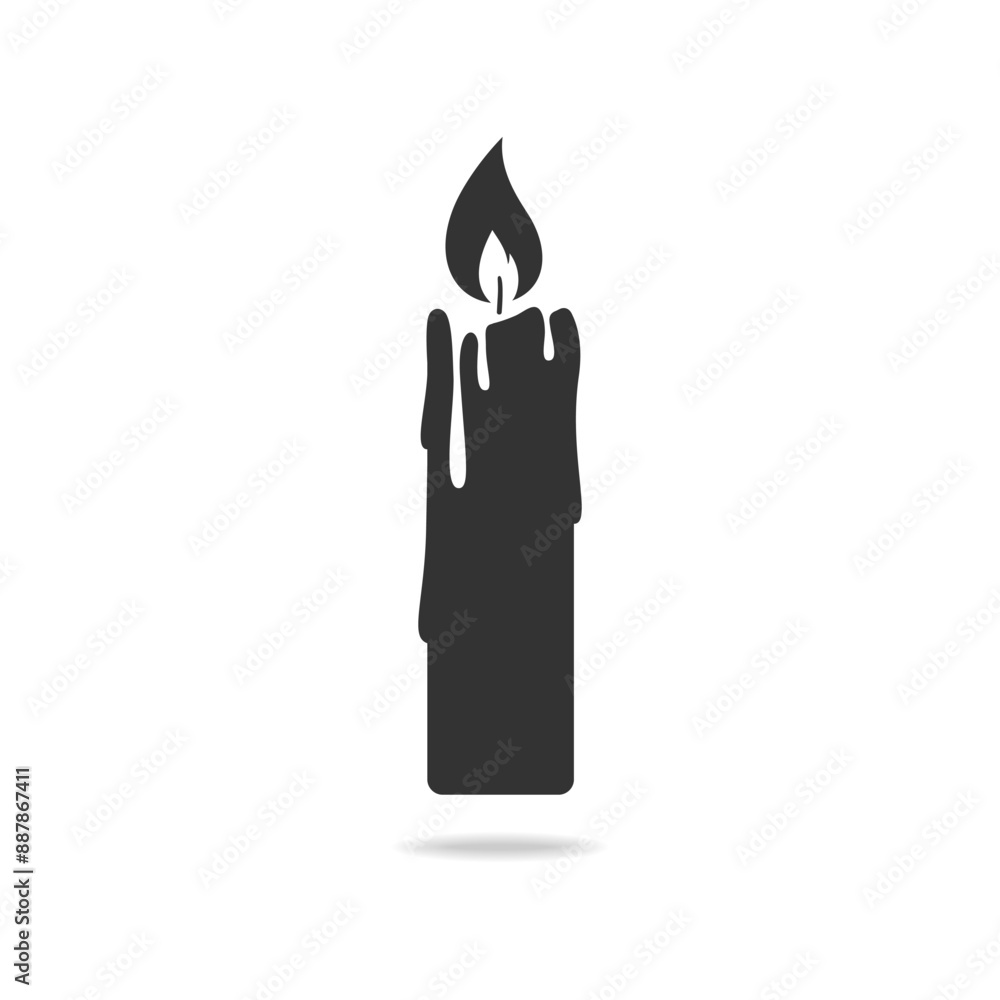Candle graphic icon. Candle sign isolated on white background. Vector illustration Candle graphic icon. Candle sign isolated on white background. Vector illustration