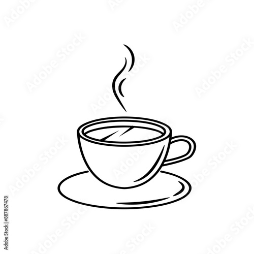 Cup with hot drink coffee tea cocoa doodle icon. Vector hand drawn sketch illustration.