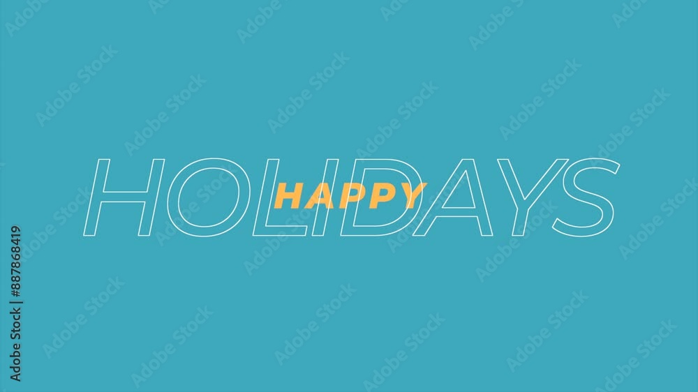 A festive blue background showcasing the words Happy Holidays in a stylized font. The white letters contrast with orange h and y, creating a joyful and inviting greeting for the holiday season A festive blue background showcasing the words Happy Holidays in a stylized font. The white letters contrast with orange h and y, creating a joyful and inviting greeting for the holiday season