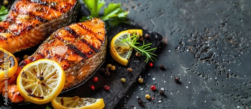 Close up view of salmon ste...