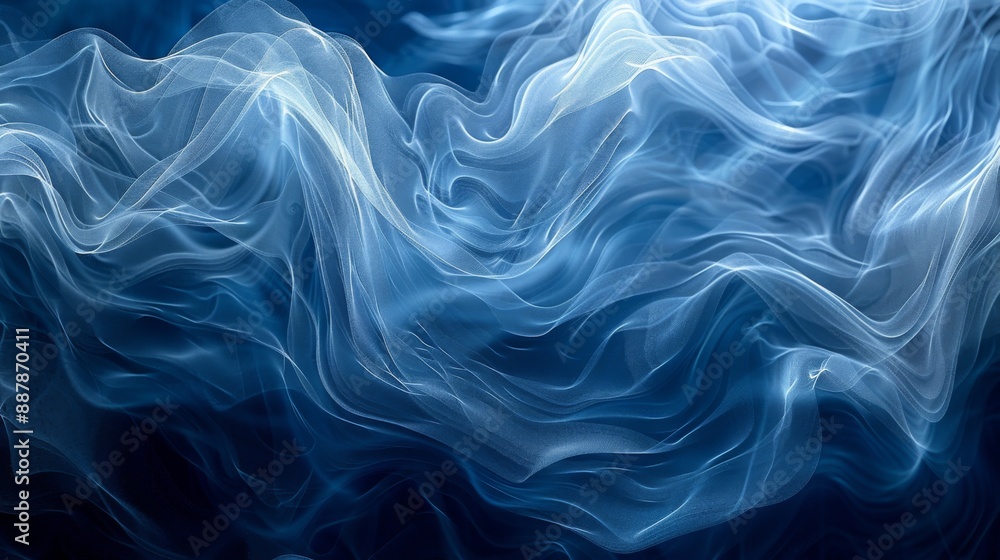 Obraz premium Abstract Blue Ethereal Waves