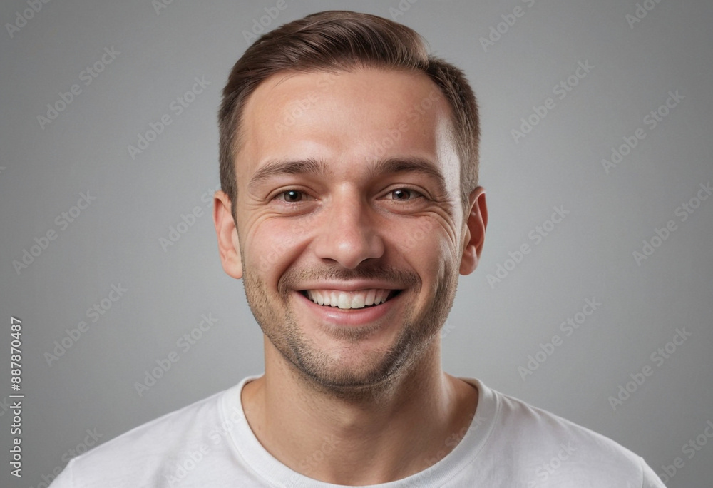 Portrait view of a regular happy smiling Poland man, ultra realistic, candid, social media, avatar image, plain solid background Portrait view of a regular happy smiling Poland man, ultra realistic, candid, social media, avatar image, plain solid background