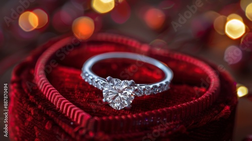 Wallpaper Mural Diamond Engagement Ring on Red Velvet Torontodigital.ca