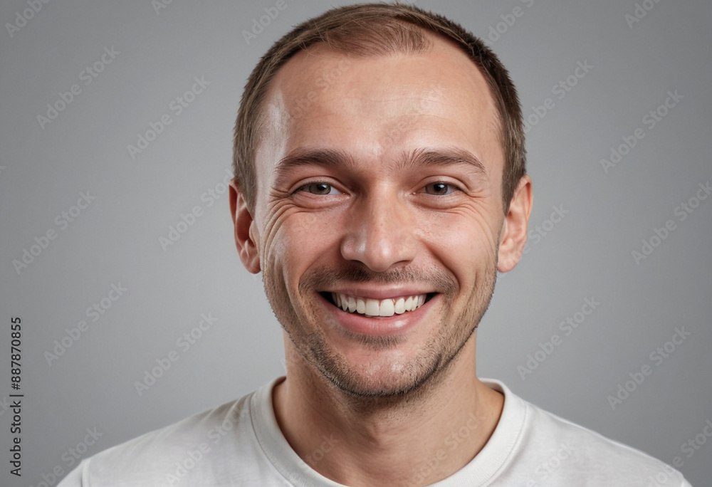 Portrait view of a regular happy smiling Russia man, ultra realistic, candid, social media, avatar image, plain solid background Portrait view of a regular happy smiling Russia man, ultra realistic, candid, social media, avatar image, plain solid background