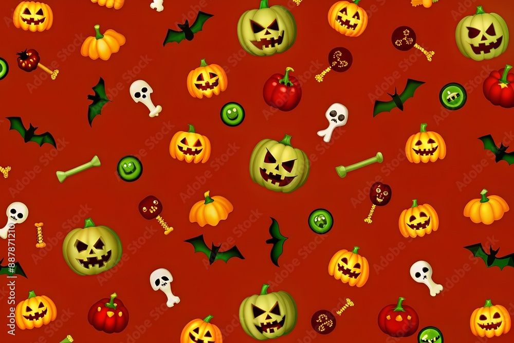 Halloween ghost seamless pattern background. Holiday cute ghost cartoon character. Ai generate Halloween ghost seamless pattern background. Holiday cute ghost cartoon character. Ai generate