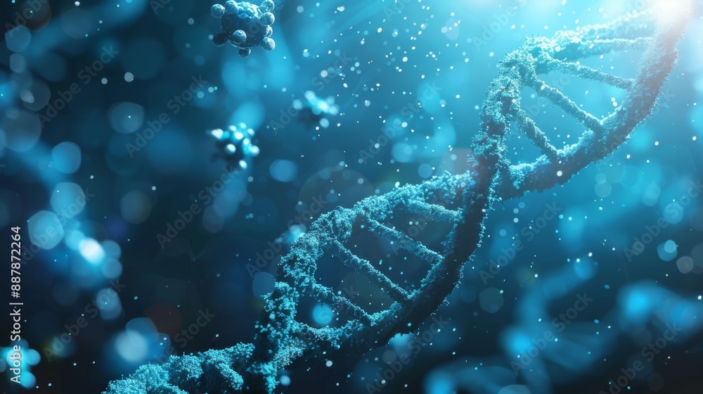 DNA Helix in Blue Science Background DNA Helix in Blue Science Background