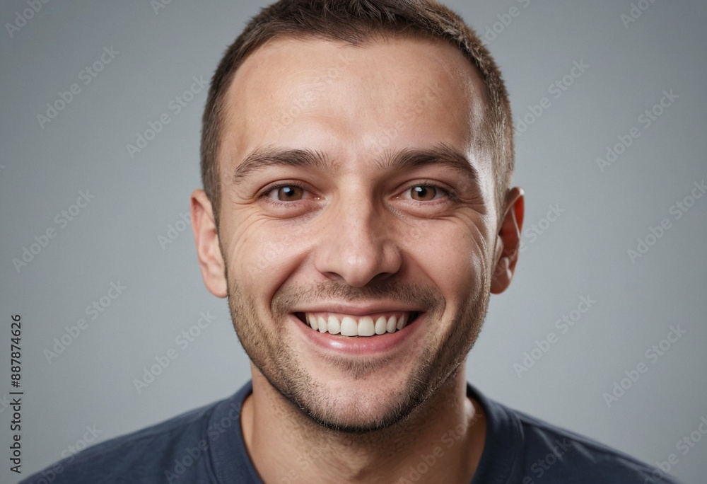 Portrait view of a regular happy smiling Ukraine man, ultra realistic, candid, social media, avatar image, plain solid background Portrait view of a regular happy smiling Ukraine man, ultra realistic, candid, social media, avatar image, plain solid background