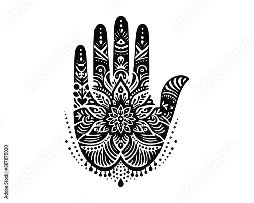 Mehndi henna tattoos on hands