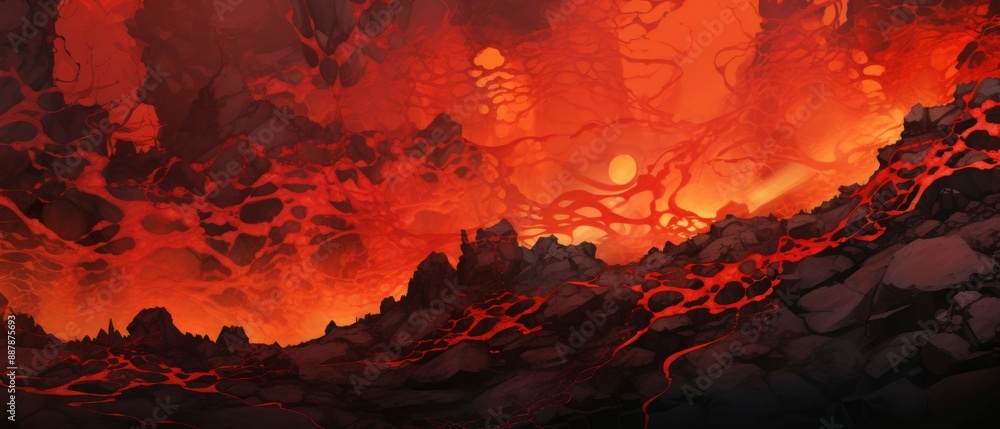 Lava Rock Material Structure Background - Generative AI Lava Rock Material Structure Background - Generative AI