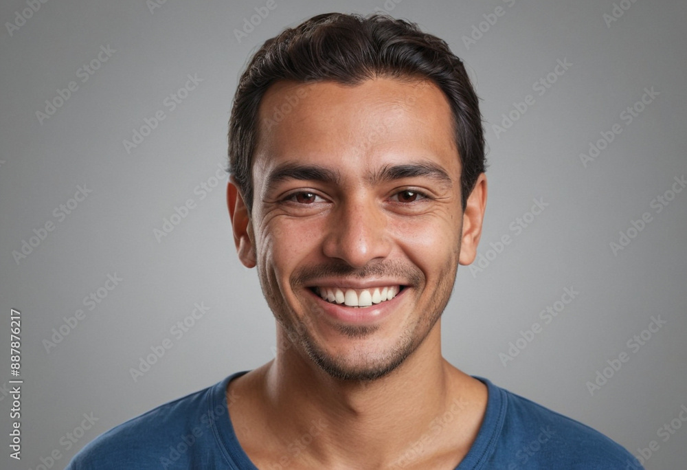 Portrait view of a regular happy smiling Nicaragua man, ultra realistic, candid, social media, avatar image, plain solid background Portrait view of a regular happy smiling Nicaragua man, ultra realistic, candid, social media, avatar image, plain solid background