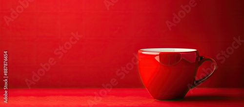 Red cup of coffee on a matc...