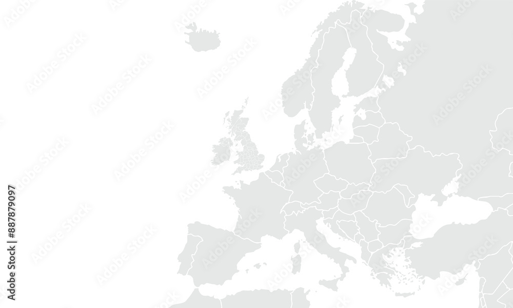 Europe map Grayscale,isolated on white background for website layouts,background,education, precise,customizable,Travel worldwide,map silhouette backdrop,earth geography, political,reports. Europe map Grayscale,isolated on white background for website layouts,background,education, precise,customizable,Travel worldwide,map silhouette backdrop,earth geography, political,reports.