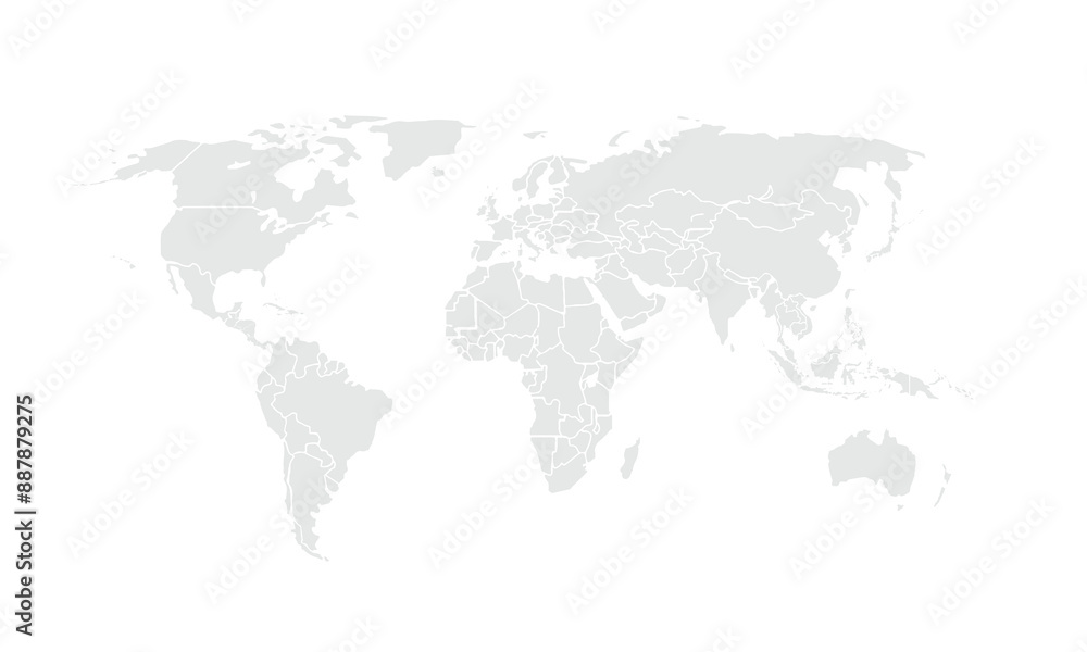 World map Grayscale,isolated on white background for website layouts,background,education, precise,customizable,Travel worldwide,map silhouette backdrop,earth geography, political,reports. World map Grayscale,isolated on white background for website layouts,background,education, precise,customizable,Travel worldwide,map silhouette backdrop,earth geography, political,reports.