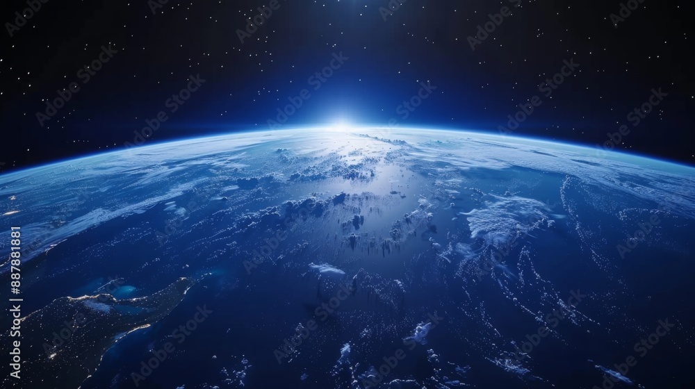 Obraz premium Stunning Earth from Space with Sunrise
