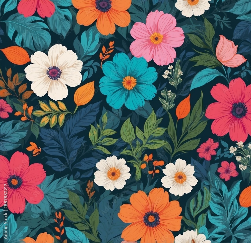 seamless pattern with flowers seamless pattern with flowers