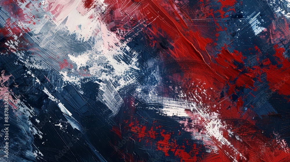 Textured red white and blue brushstrokes with shimmering highlights Memorial Day aesthetic Textured red white and blue brushstrokes with shimmering highlights Memorial Day aesthetic
