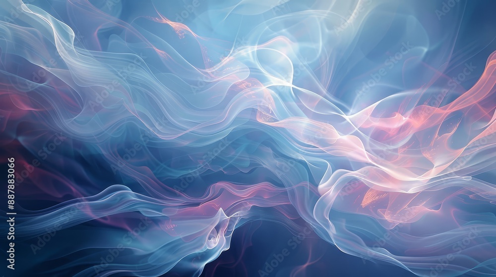 Fototapeta premium Blue base with swirling red and white shapes shimmering lights Memorial Day look