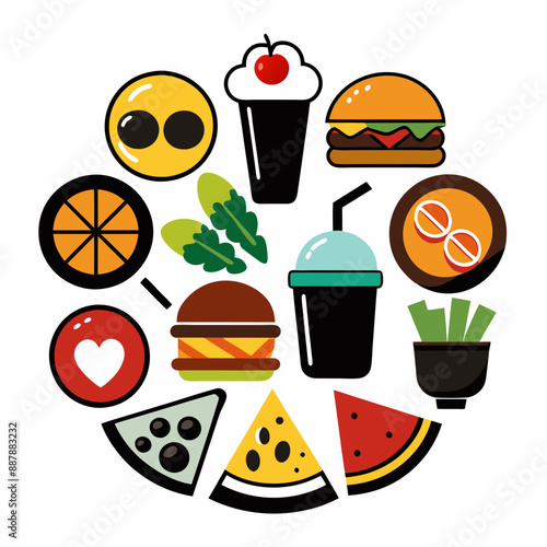 food and drink icons logo vector illustration