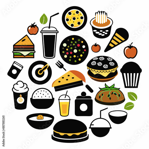 food and drink icons logo vector illustration