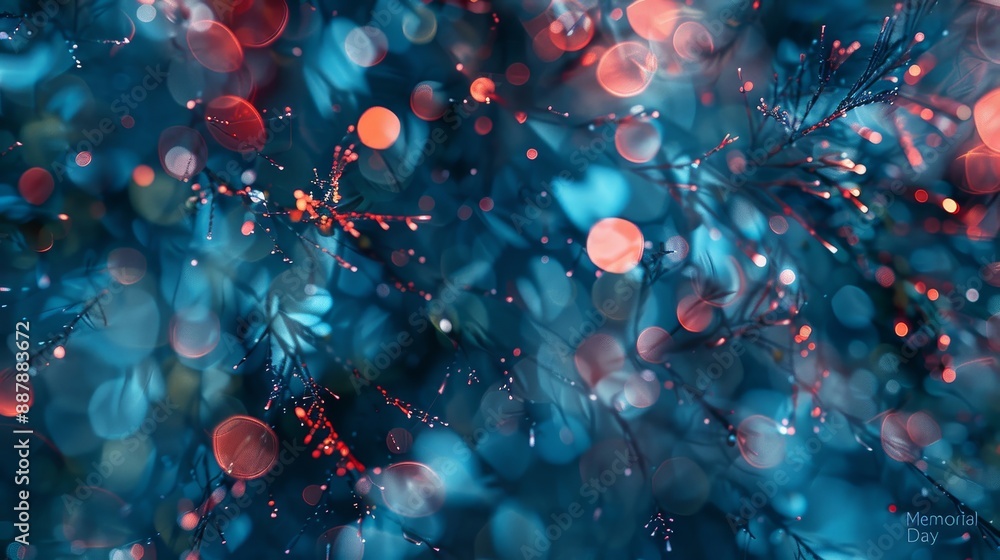 Deep blue background with blurred textures and glowing red white accents Deep blue background with blurred textures and glowing red white accents
