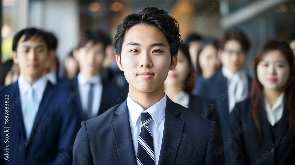 スーツを着た法人代表と社員達 スーツを着た法人代表と社員達