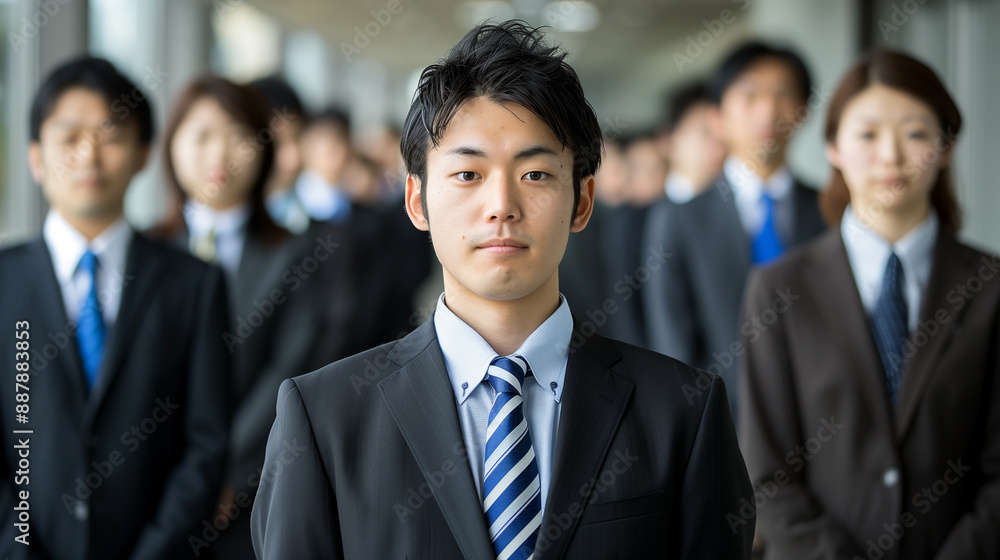 スーツを着た法人代表と社員達 スーツを着た法人代表と社員達